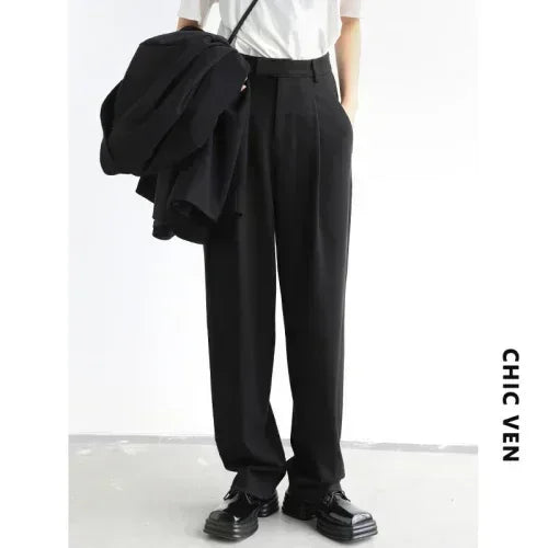 Women's Casual Wide Leg Suit Pants With Straight Office Fashion Style