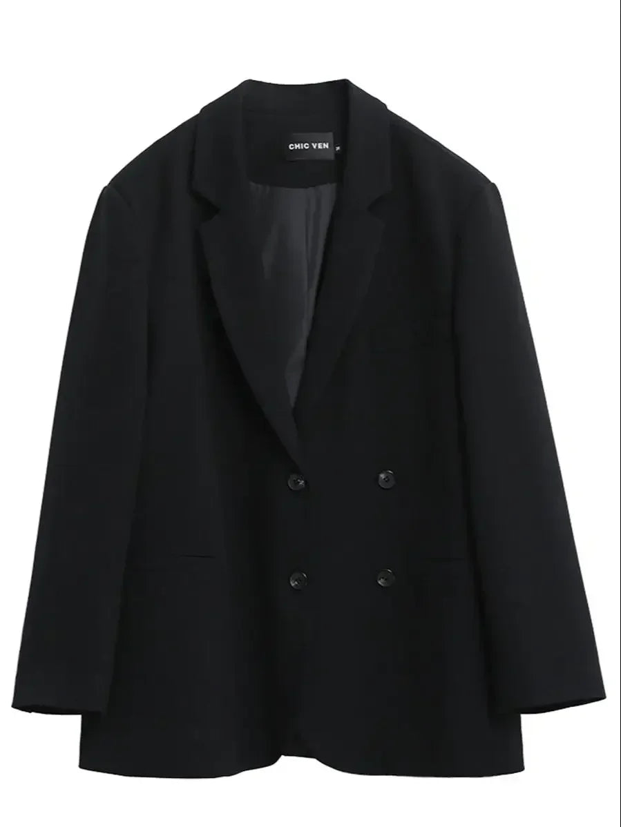 Women's Korean Casual Blazer With Elegant Long Sleeve Office Fashion Style