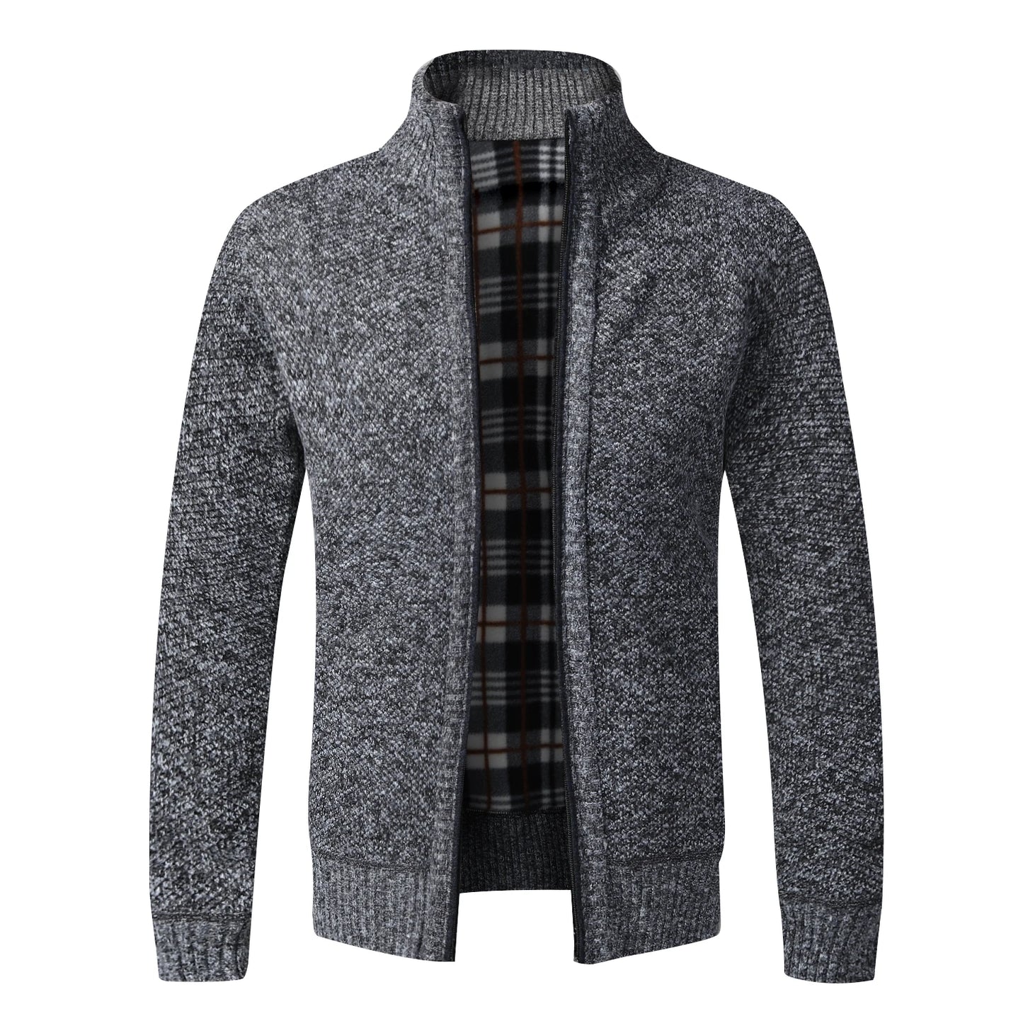Mens Fleece Cardigan Jacket With Full Zip Warm Winter Fashion Style
