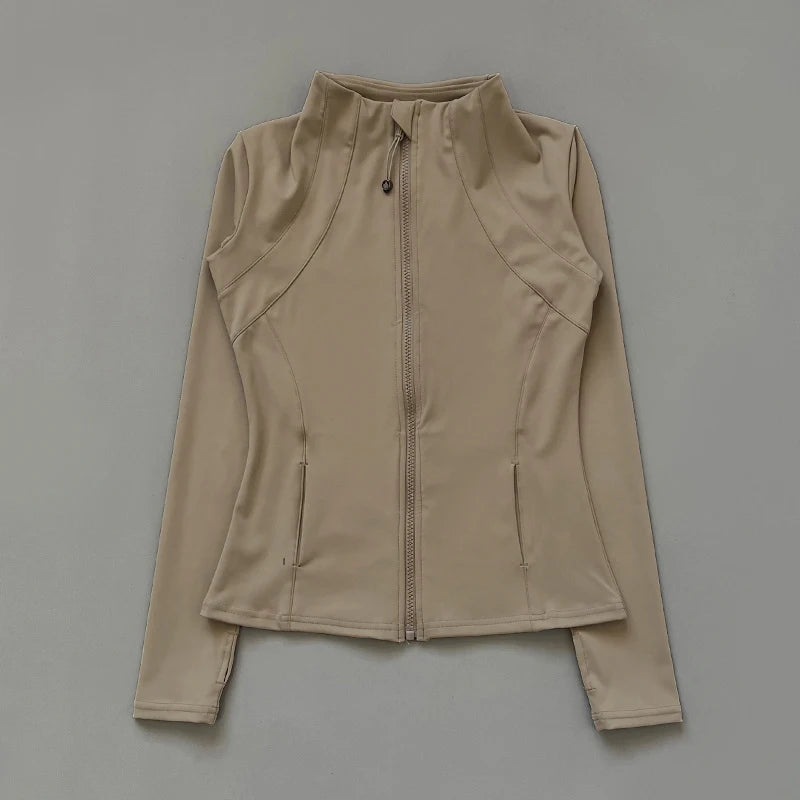 Women Yoga Windbreaker Sports Jacket With Long Sleeve Workout Comfort Design