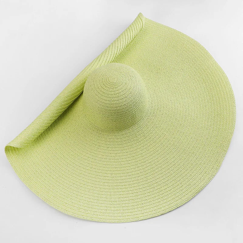 Women's Oversized Straw Sun Hat With Wide Brim UV Protection Design