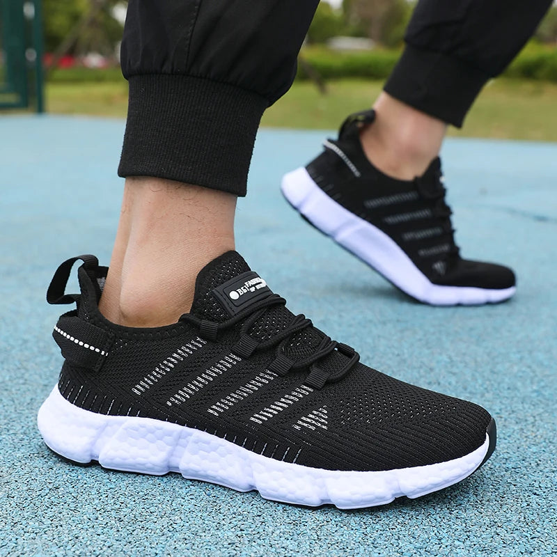 Mens Breathable Mesh Running Shoes With Soft Sole Outdoor Comfort Design