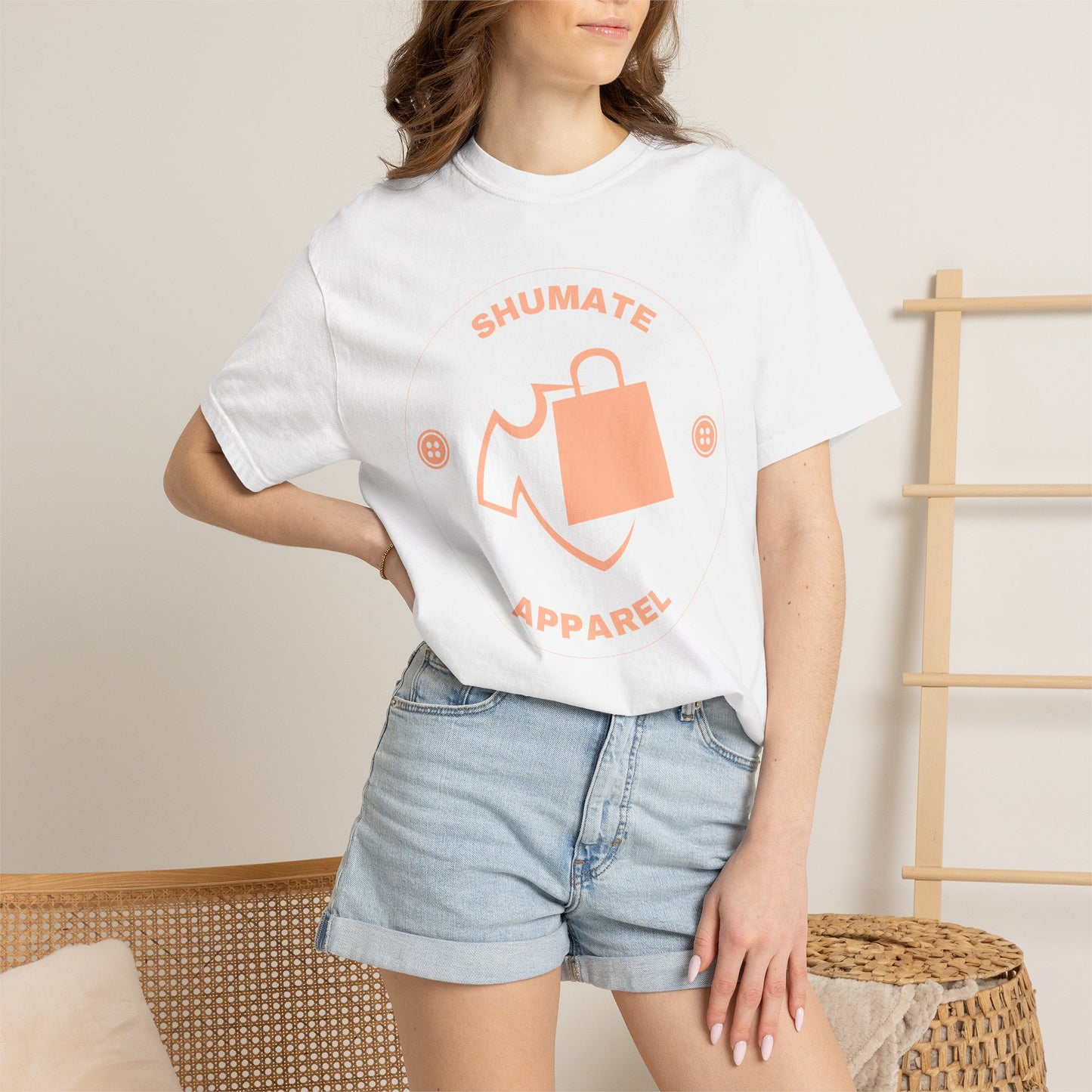 Shumate Apparel Logo T-Shirt — Casual Graphic Tee with Shopper Icon