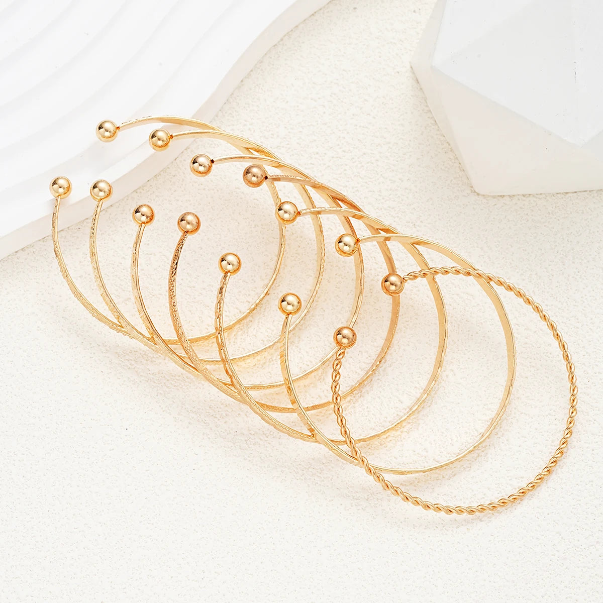 Women’s Punk Gold Bracelet Set (7pcs)