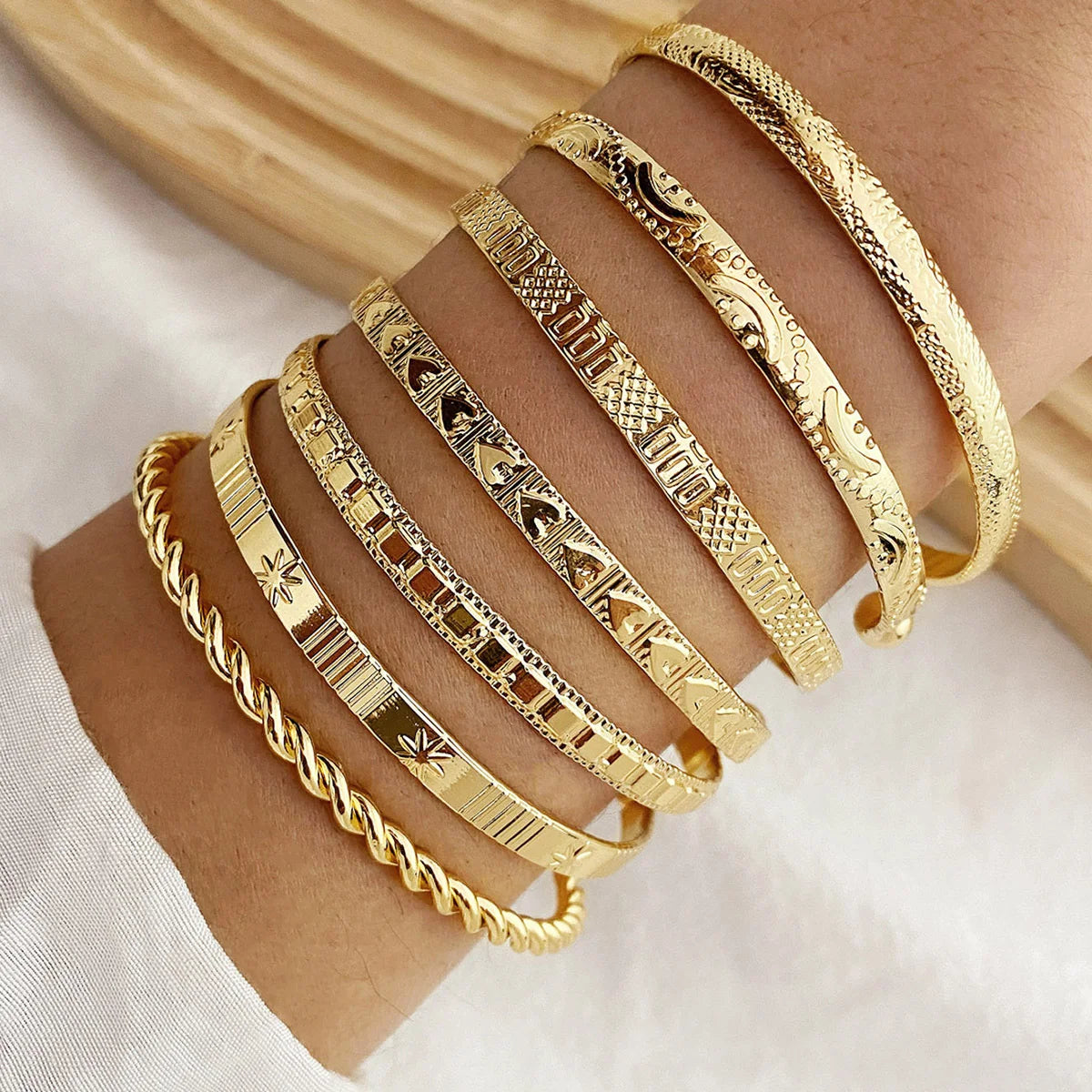 Women’s Punk Gold Bracelet Set (7pcs)