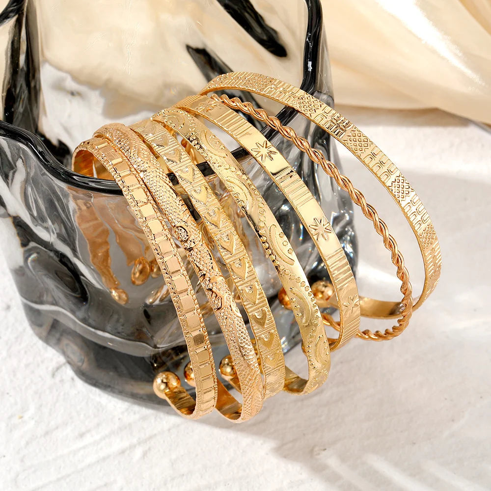 Women’s Punk Gold Bracelet Set (7pcs)