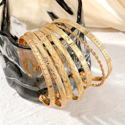Women’s Punk Gold Bracelet Set (7pcs)