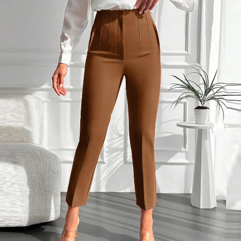 Women's High Waist Formal Pants With Elegant Office Fashion Style Design
