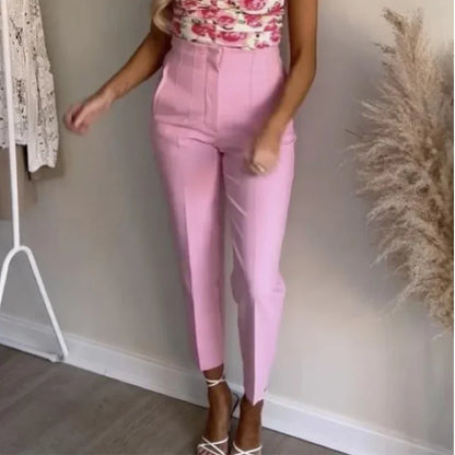 Women's High Waist Office Pants With Formal Pencil Trouser Fashion Style