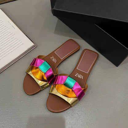 Women's Summer Fashion Slippers With Solid Color Comfortable Stylish Design Features