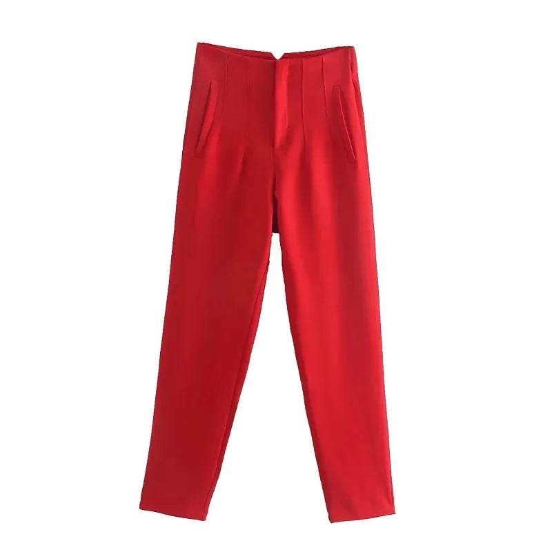 Women's High Waist Formal Pants With Elegant Office Fashion Style Design