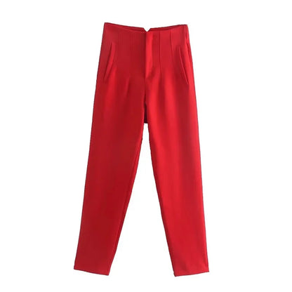 Women's High Waist Formal Pants With Elegant Office Fashion Style Design