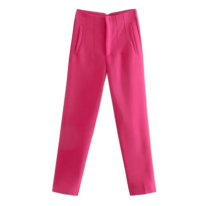 Women's High Waist Formal Pants With Elegant Office Fashion Style Design