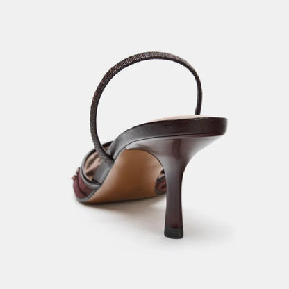 Elegant Mesh Embroidered High Heels With Pointed Toe Luxury Design Features