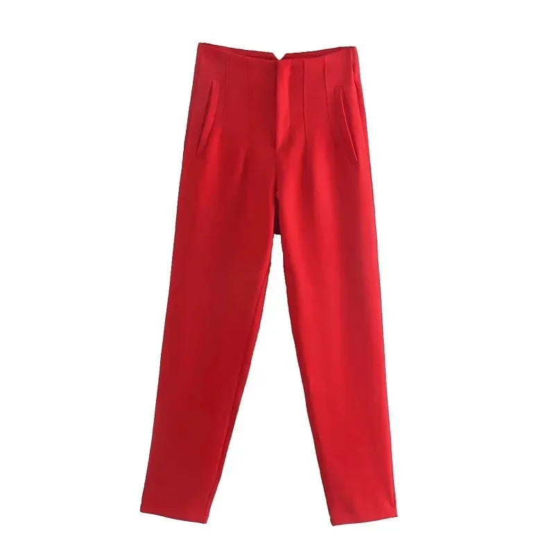 Women's High Waist Office Pants With Formal Pencil Trouser Fashion Style