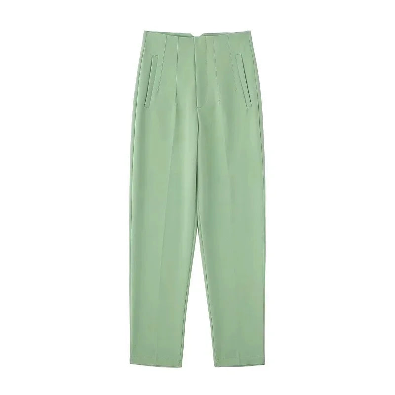 Women's High Waist Formal Pants With Elegant Office Fashion Style Design