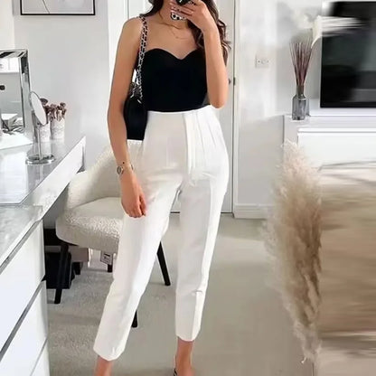 Women's High Waist Formal Pants With Elegant Office Fashion Style Design