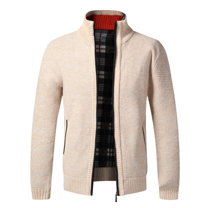 Mens Fleece Cardigan Jacket With Full Zip Warm Winter Fashion Style