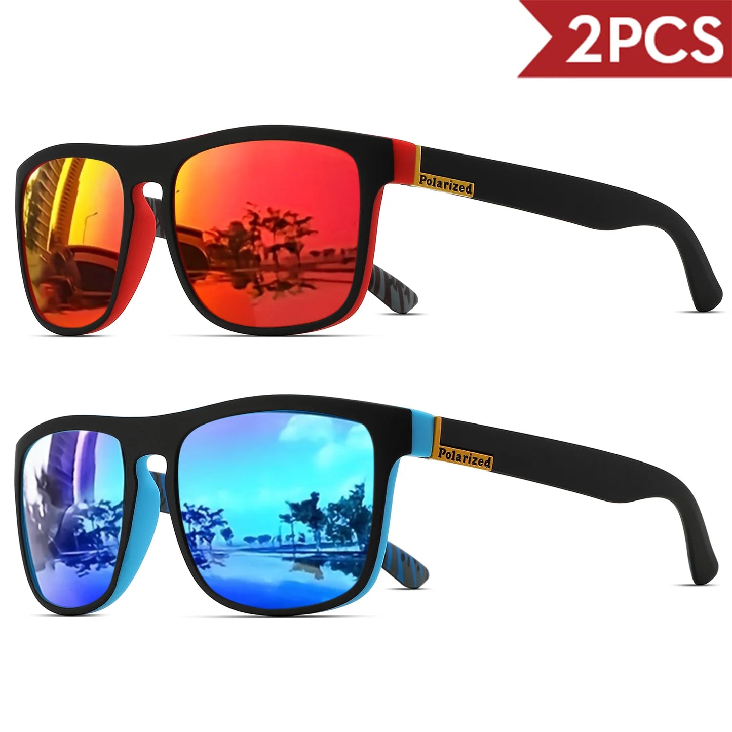 Polarized Sports Sunglasses With UV400 Lightweight Frame For Outdoor Activities