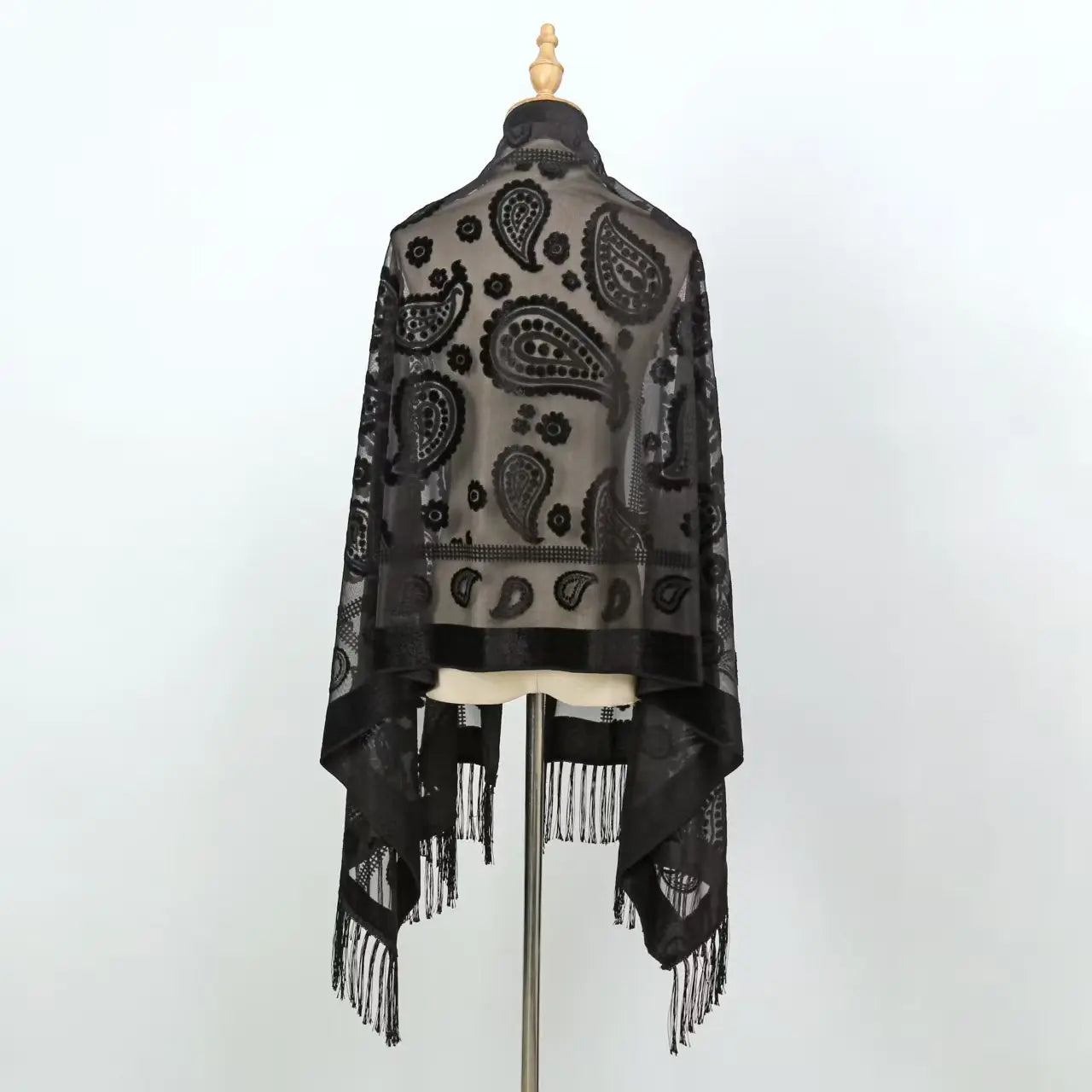 Women's Floral Lace Silk Scarf With Elegant Gradient Fashion Design Style