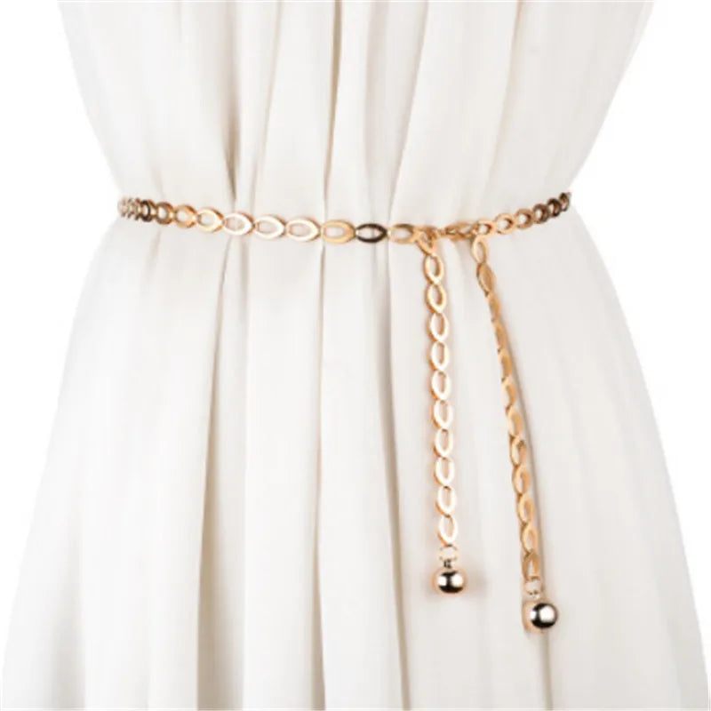 Women's Gold Waist Chain Belt With Elegant Party Fashion Style Design