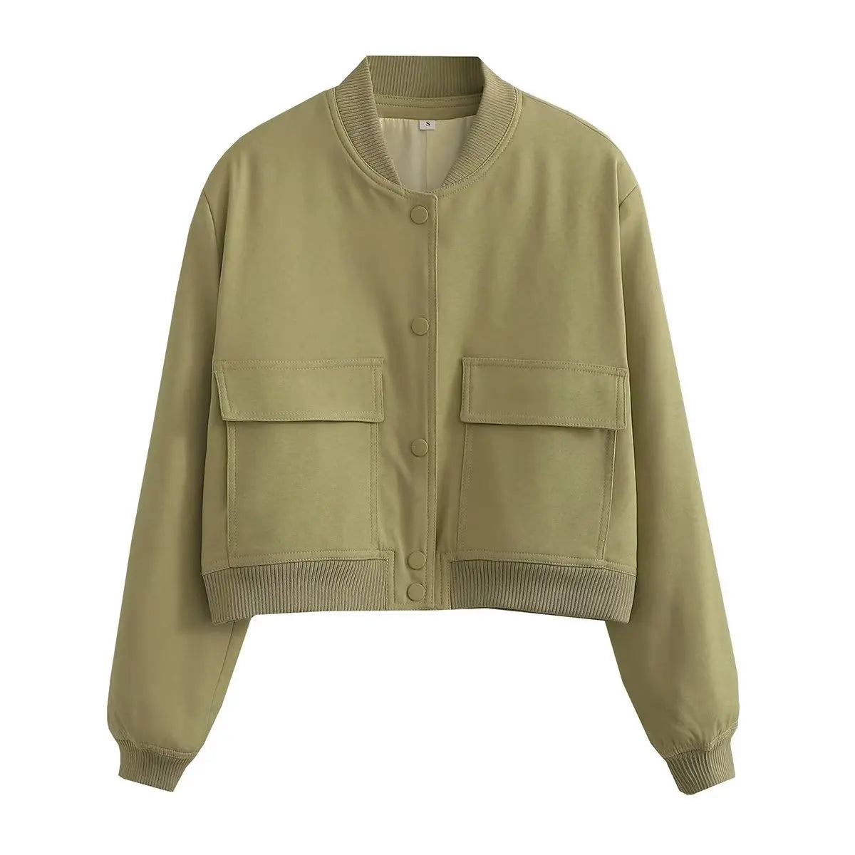 Women's Solid Bomber Jacket With Chic Long Sleeve Fashion Style Design