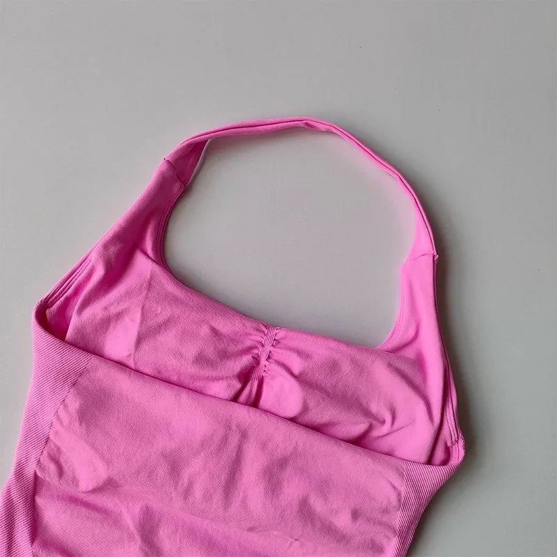 Halter Yoga Sports Vest With Shockproof Support For Fitness Training Activities