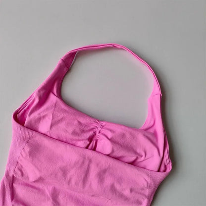 Halter Yoga Sports Vest With Shockproof Support For Fitness Training Activities