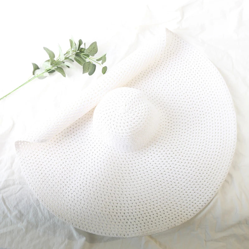 Women's Oversized Straw Sun Hat With Wide Brim UV Protection Design