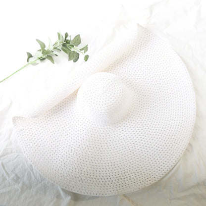 Women's Oversized Straw Sun Hat With Wide Brim UV Protection Design