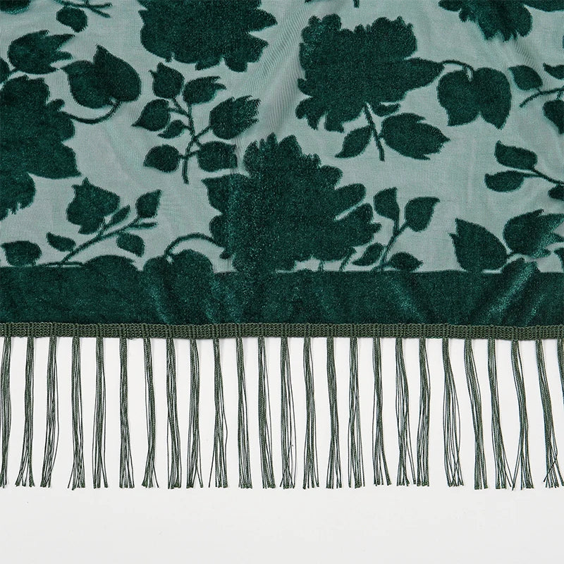 Women's Floral Lace Silk Scarf With Elegant Gradient Fashion Design Style