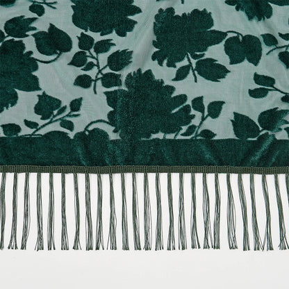 Women's Floral Lace Silk Scarf With Elegant Gradient Fashion Design Style