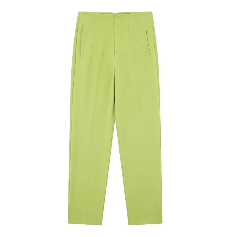 Women's High Waist Formal Pants With Elegant Office Fashion Style Design