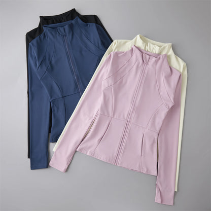 Women Yoga Windbreaker Sports Jacket With Long Sleeve Workout Comfort Design