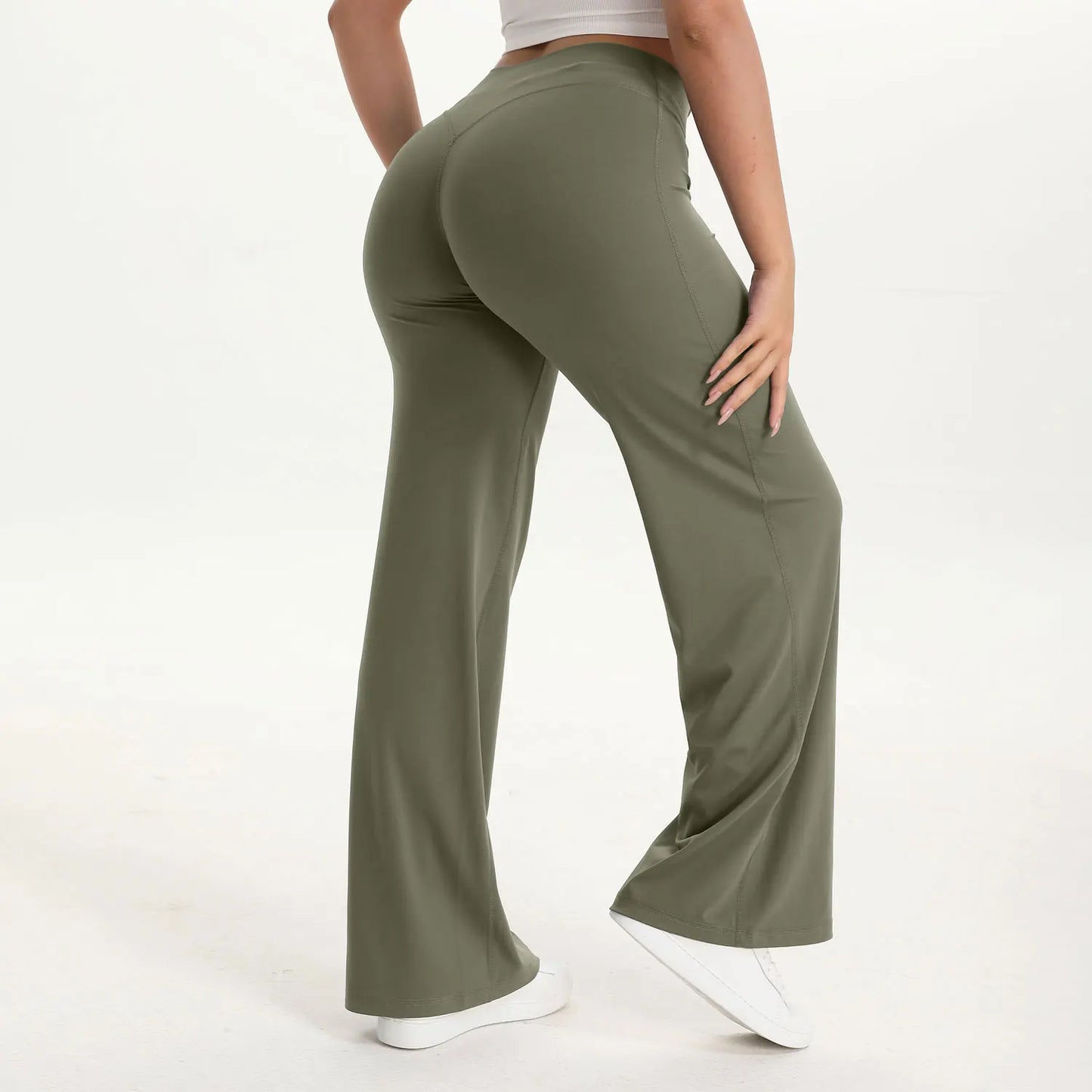 SoftMotion Straight Leg Yoga Pants With Mid Waist Comfortable Sportswear Design