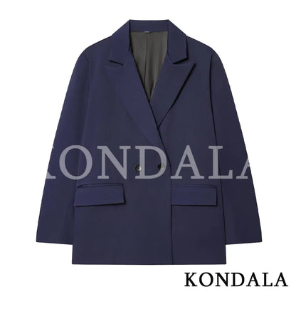 Women's Double Breasted Blazer With Elegant Minimalist Office Fashion Style Design