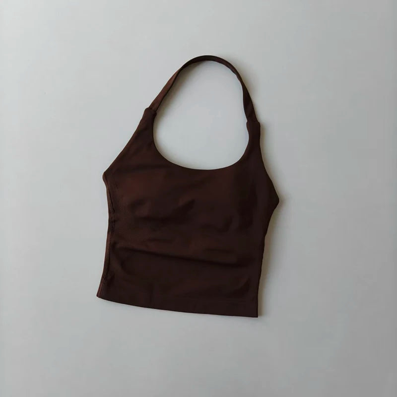 Halter Yoga Sports Vest With Shockproof Support For Fitness Training Activities