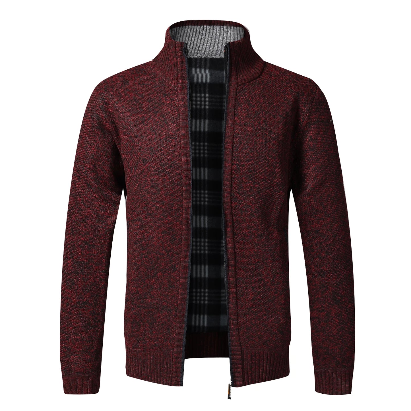 Mens Fleece Cardigan Jacket With Full Zip Warm Winter Fashion Style