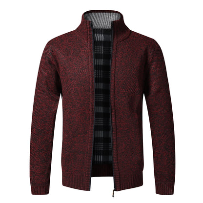 Mens Fleece Cardigan Jacket With Full Zip Warm Winter Fashion Style