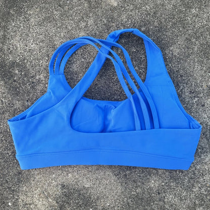 Women Cross Back Sports Bra With Chest Pad For Yoga Training