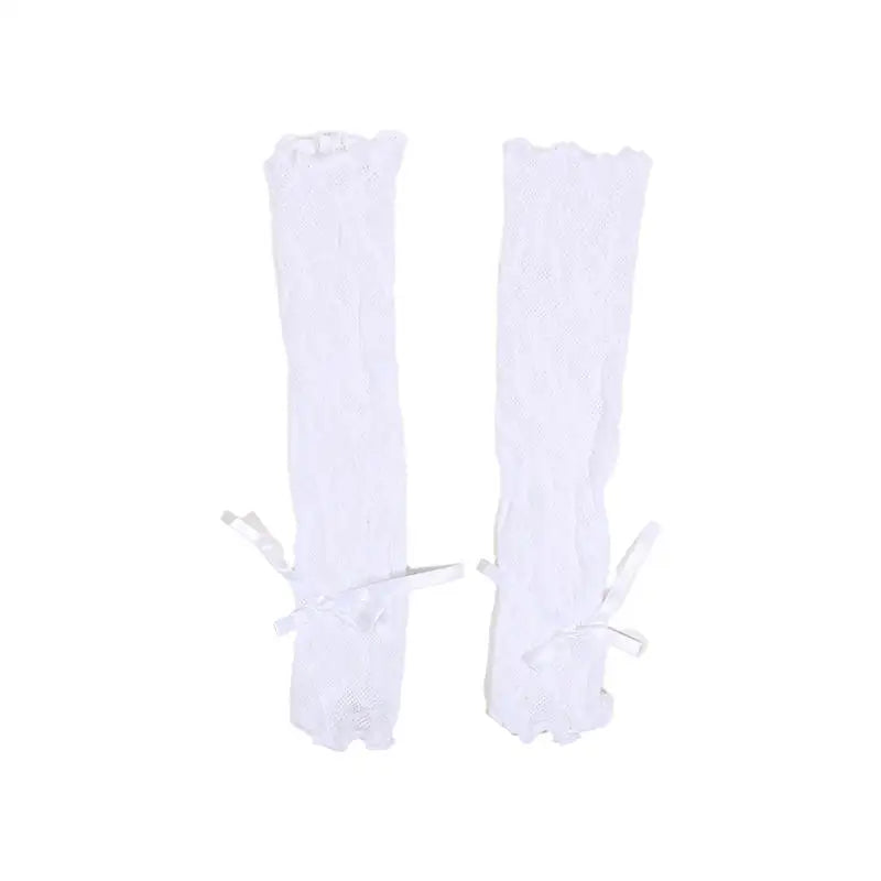 Women's Lace Fingerless Gloves With Y2K Kawaii Fashion Bowknot Design Style