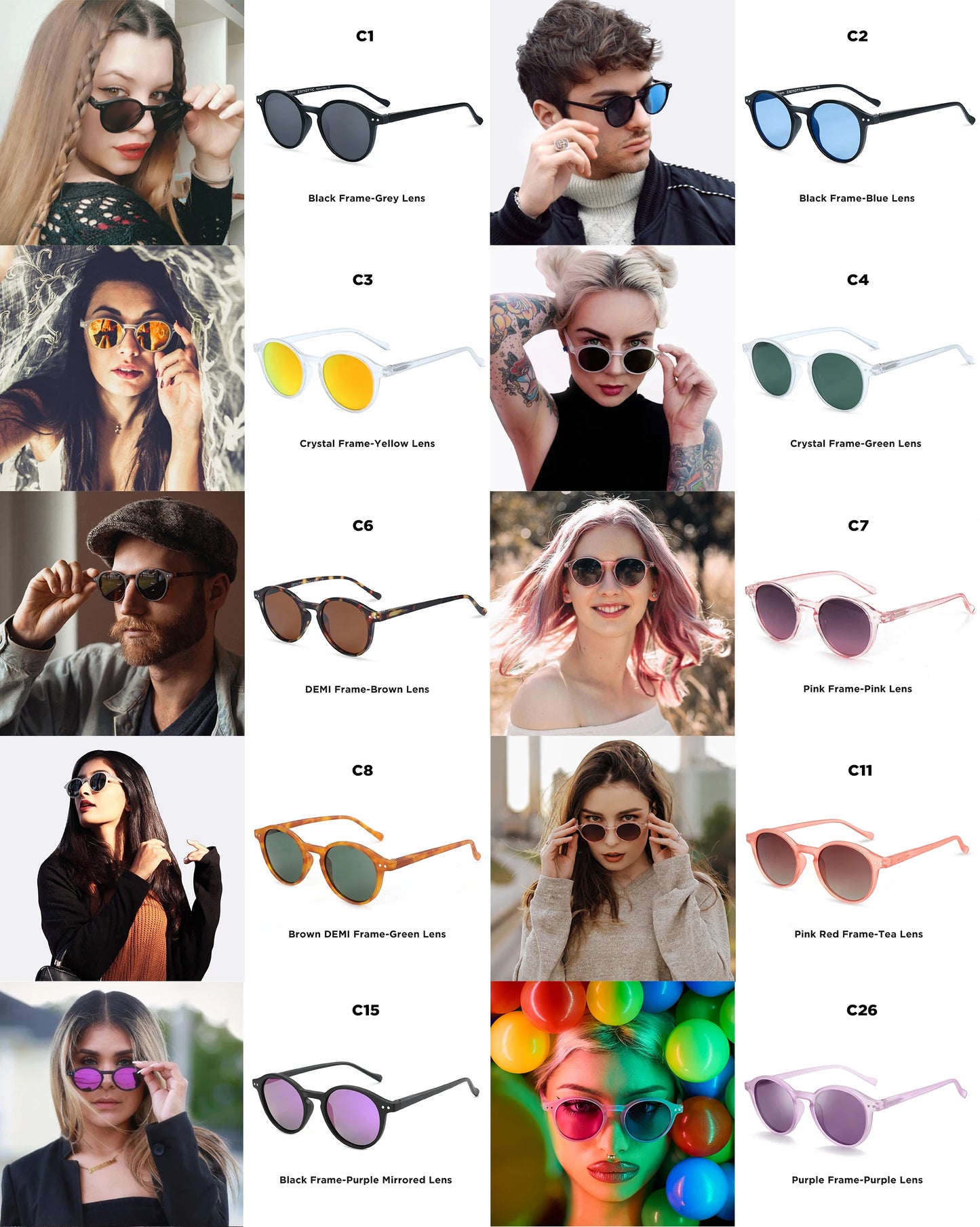 Retro Round Polarized Sunglasses With UV400 Vintage Fashion Style Design Features