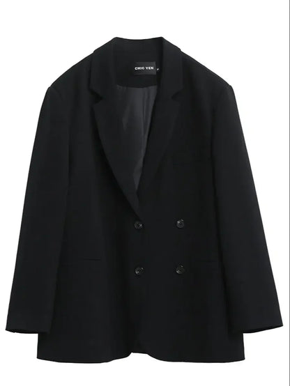 Women's Korean Casual Blazer With Elegant Long Sleeve Office Fashion Style