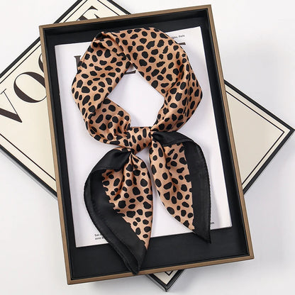 Luxury Square Silk Scarf With Satin Fashion Hijab Hairband Design Style