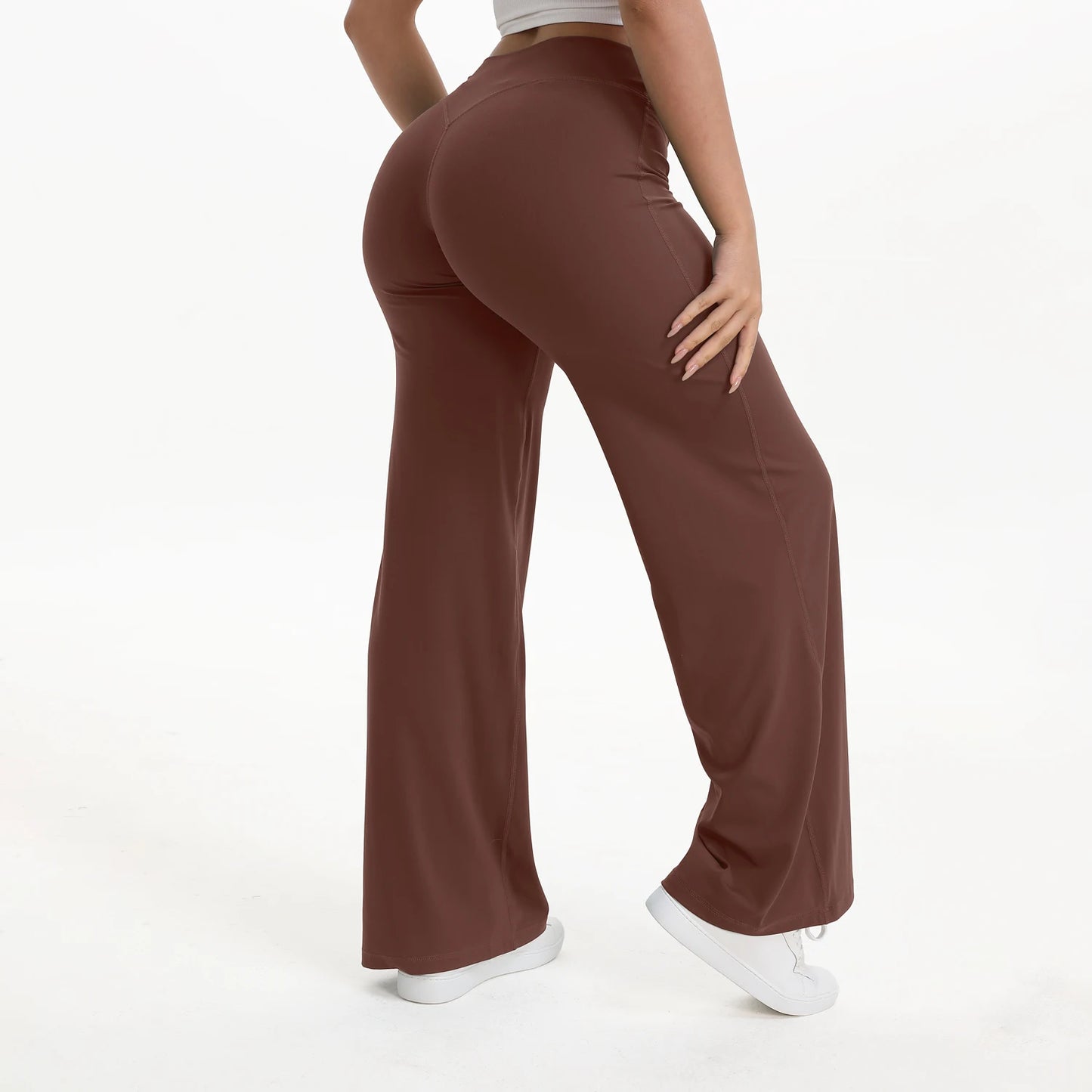 SoftMotion Straight Leg Yoga Pants With Mid Waist Comfortable Sportswear Design