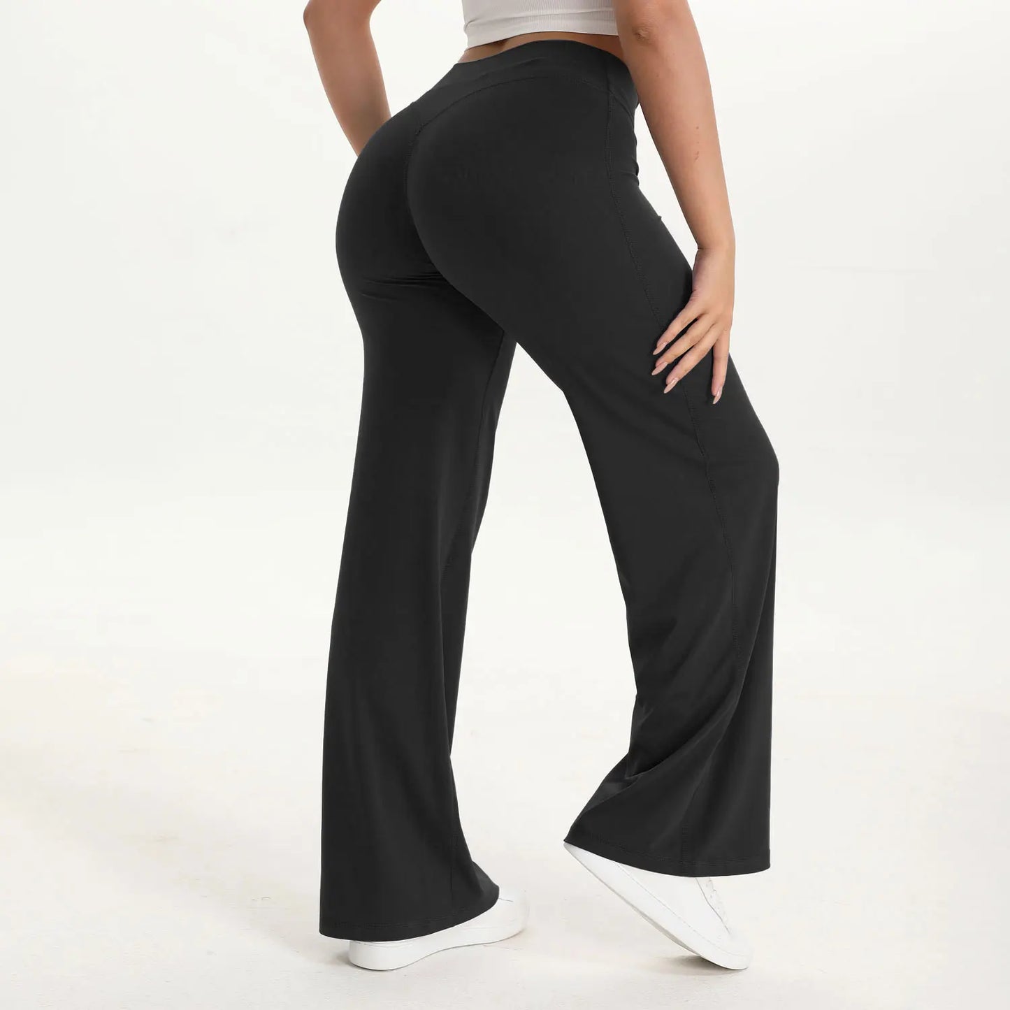 SoftMotion Straight Leg Yoga Pants With Mid Waist Comfortable Sportswear Design