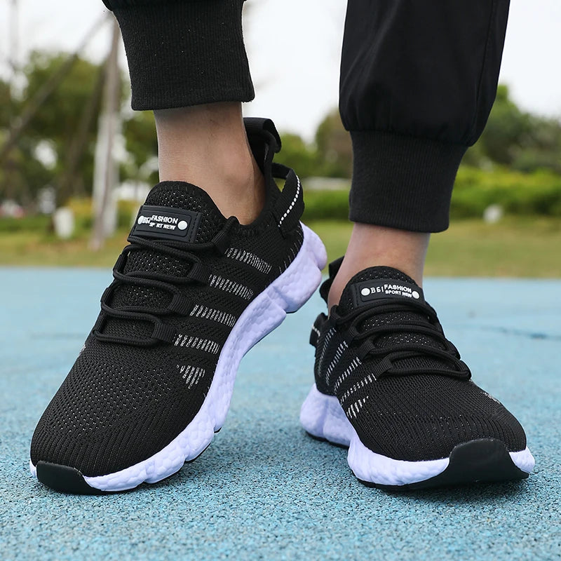 Mens Breathable Mesh Running Shoes With Soft Sole Outdoor Comfort Design