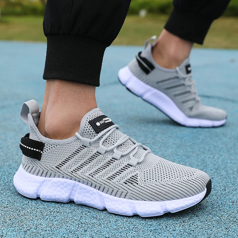 Mens Breathable Mesh Running Shoes With Soft Sole Outdoor Comfort Design