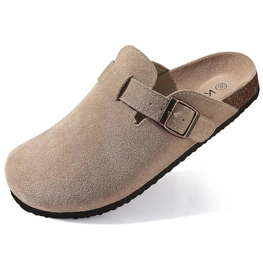 Women Cork Suede Clogs With Arch Support And Antislip Outdoor Comfort