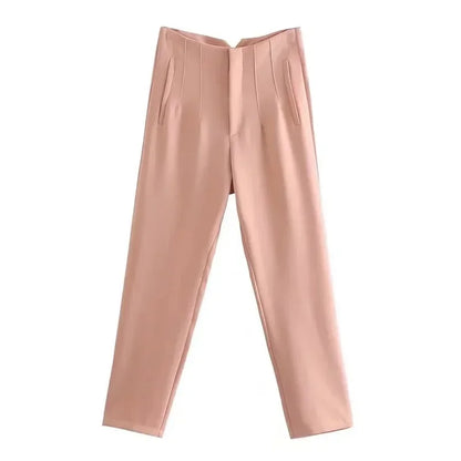 Women's High Waist Office Pants With Formal Pencil Trouser Fashion Style